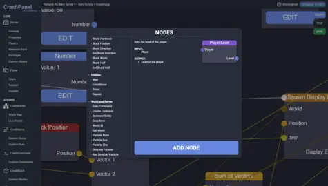 nodes list in script editor